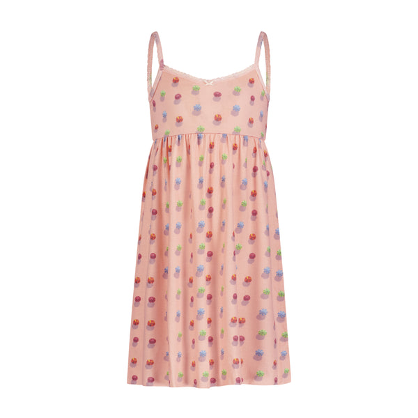 Polkadot Girls Lee Babydoll Gown - Beach Umbrella Print