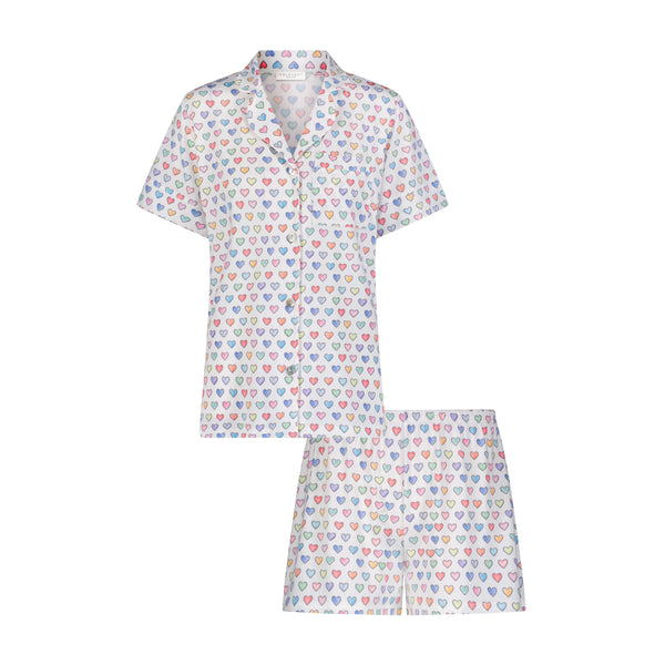 Polkadot HARRY Pajama Set in RAINBOW HEARTS Print