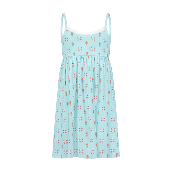 Polkadot Girls Lee Babydoll Gown - Buoy Print