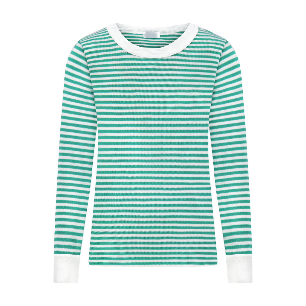 Polkadot BOYS CLASSIC SET CREW LS & PANT - Green Sailor Stripe