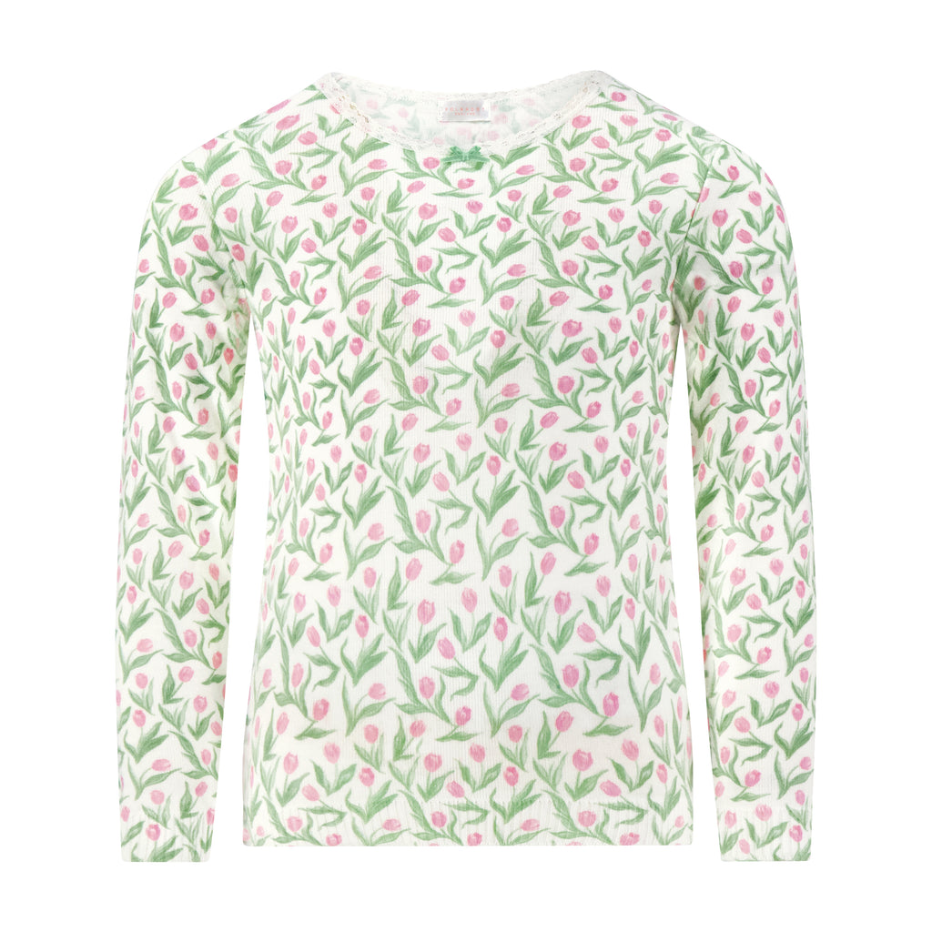 Polkadot GIRLS CLASSIC SET CREW LS & PANT - Tulip Print