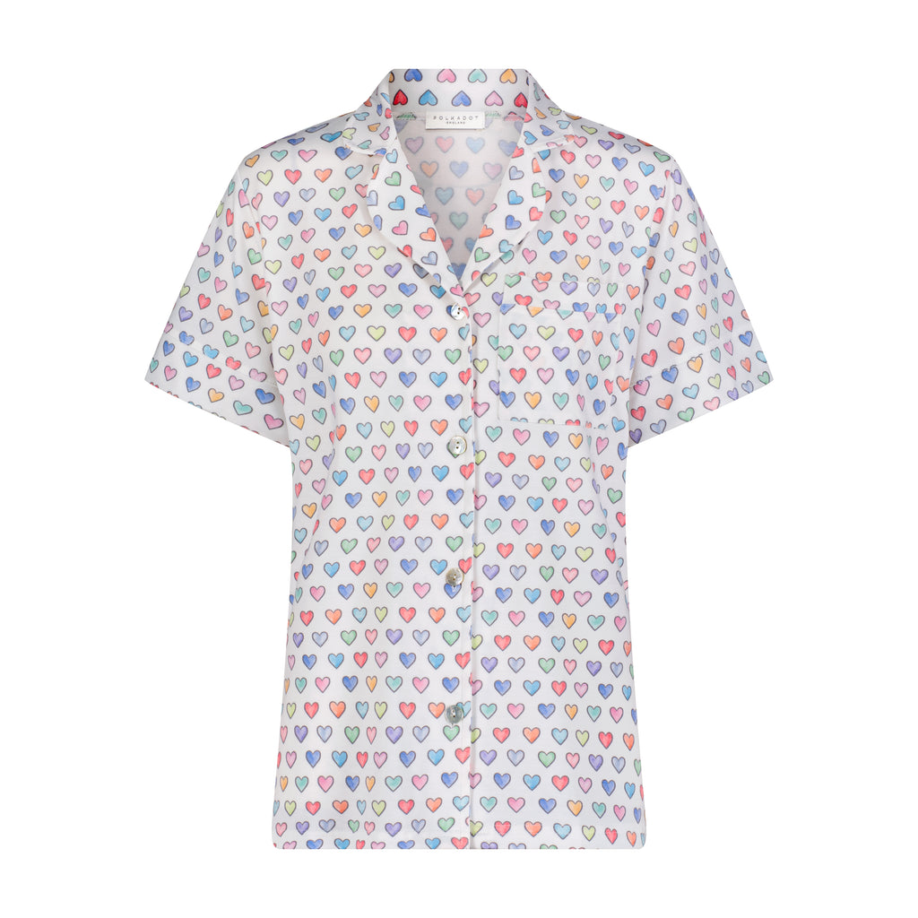 Polkadot HARRY Pajama Set in RAINBOW HEARTS Print