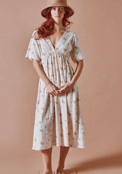 EMILE ET IDA~ Desiree long floral dress