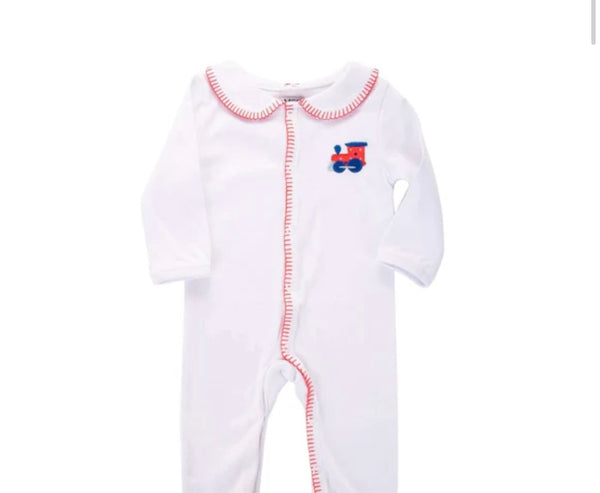 EMILY LACEY~ Sailboat appliqué convertible onsie
