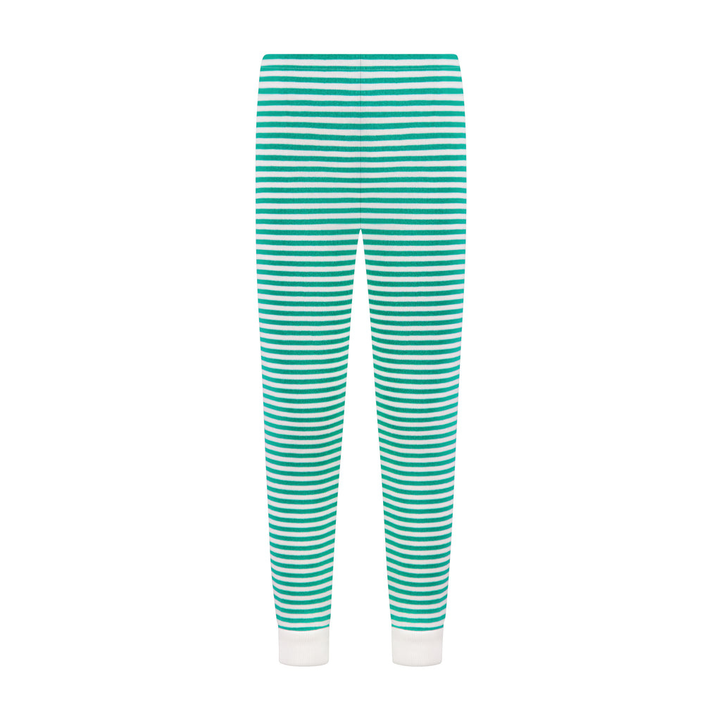 Polkadot BOYS CLASSIC SET CREW LS & PANT - Green Sailor Stripe