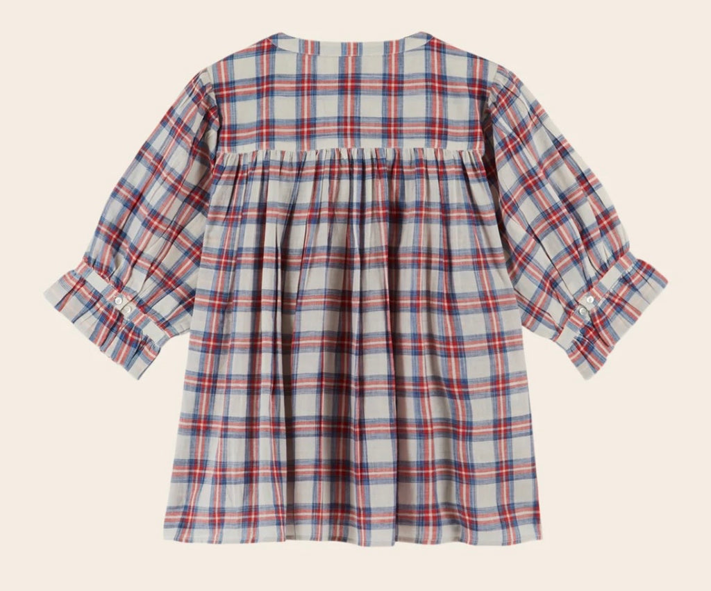 EMILE ET IDA~ Donatella luberon plaid cotton blouse