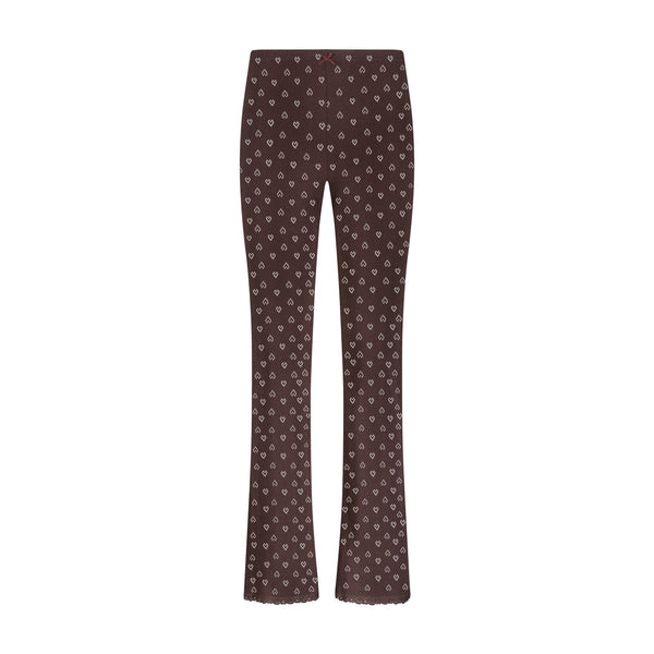 Polkadot LONG PANT - Brown Hearts Pointelle