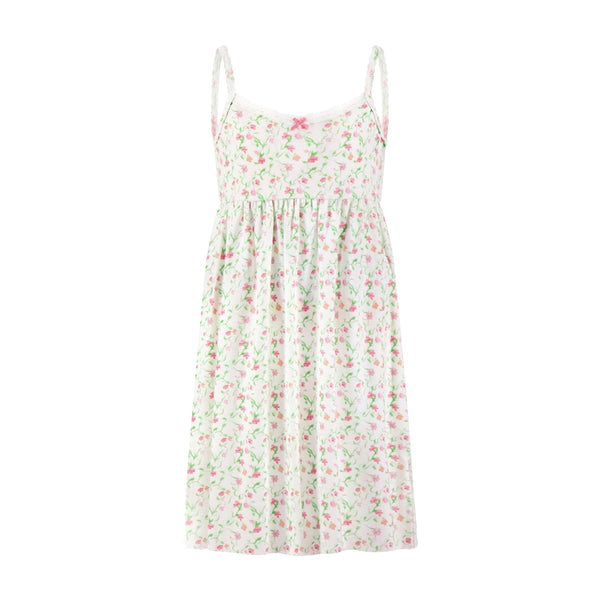 Polkadot GIRLS BABYDOLL GOWN - Sweet Pea Print
