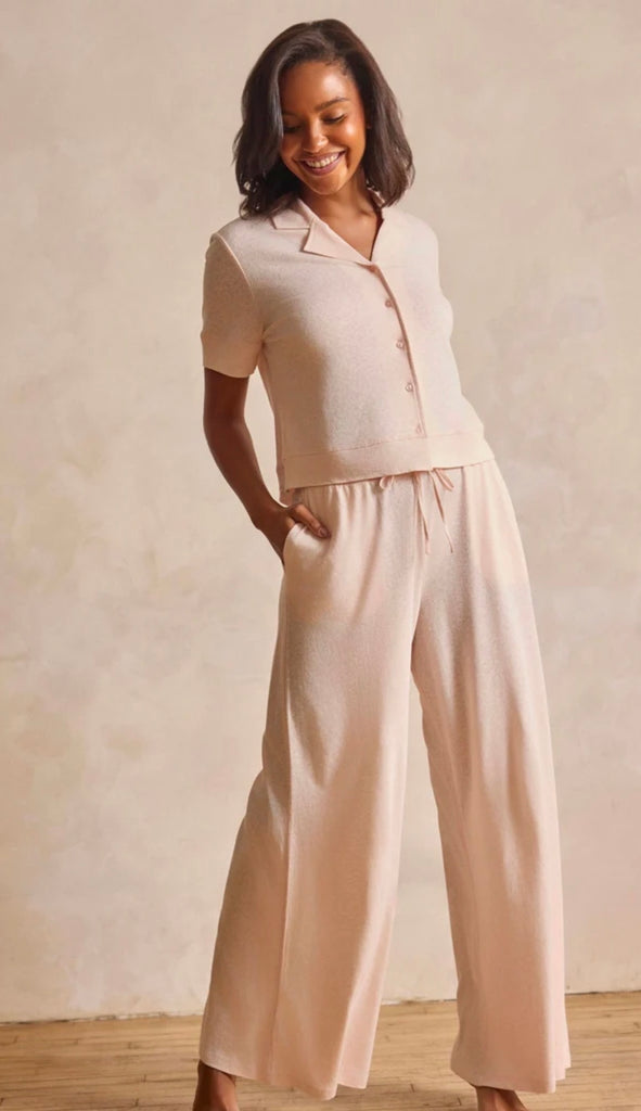 SKIN~ 2 pc Margot button down top/pant