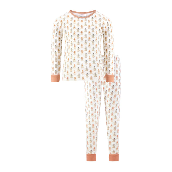Polkadot GIRLS & BABY SET Crew LS & Jogger - Vintage Snowman
