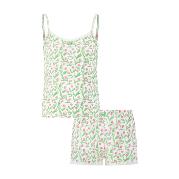 Polkadot GIRLS SET CAMI & SHORT - Tulip Print