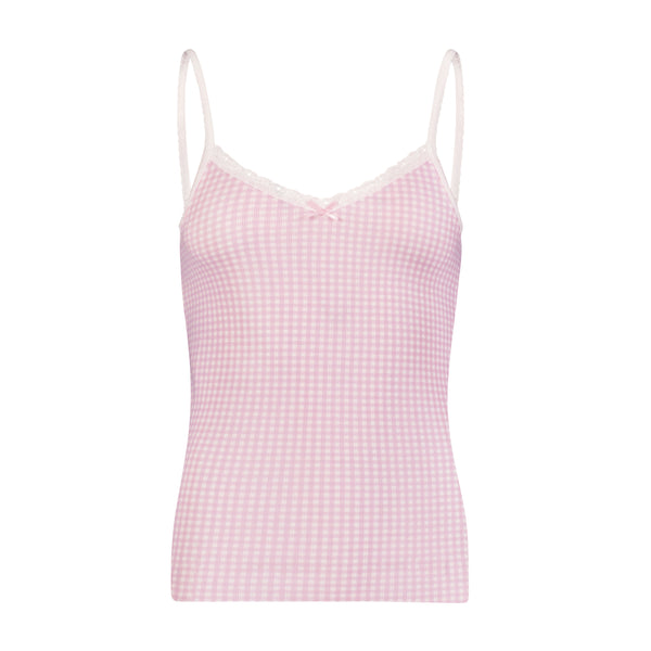 Polkadot PATTI CAMI - Pink Small Gingham Print