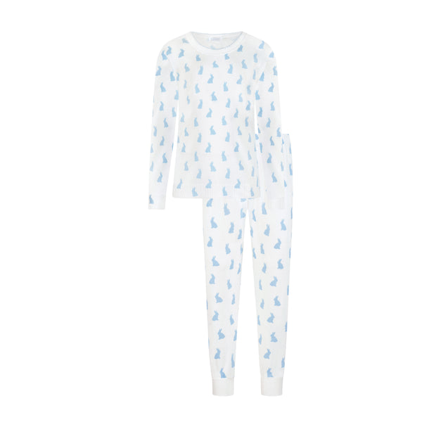 Polkadot BABY BOYS CLASSIC SET CREW LS & PANT - Blue Bunny Print