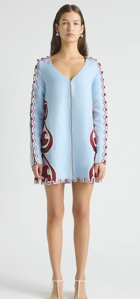 ANTIPODEON~ Slim sleeve twin rivers mini dress