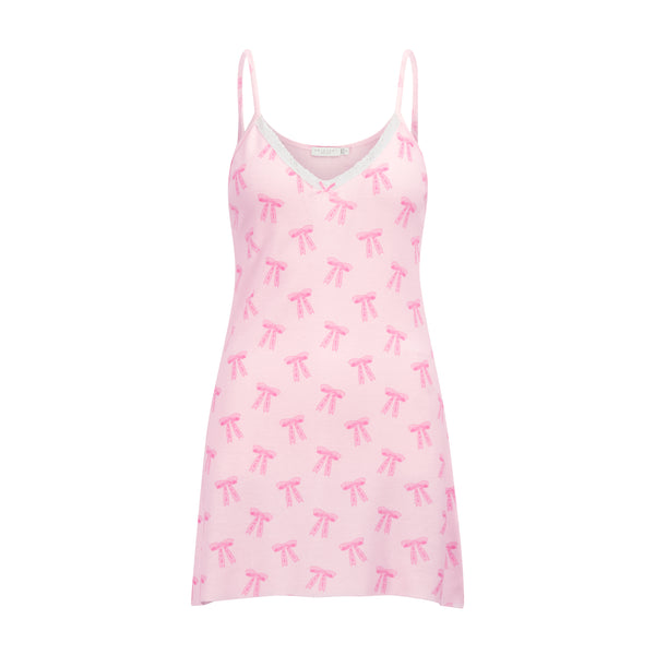 Polkadot A LINE SHORT GOWN Forever Love Bow Print