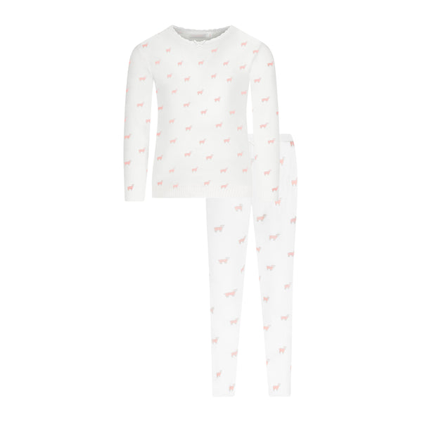 Polkadot BABY GIRLS & GIRLS SET Crew LS & Pant - Pink Sheep Print