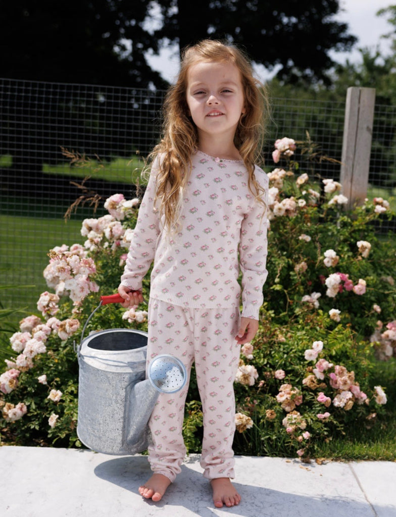 Girls Pink Vintage Ditsy Rose Print - Lookbook Photos