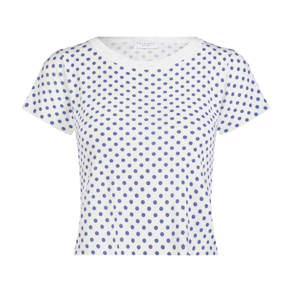 Polkadot Ann Baby Cropped Tee - Navy Dot Print