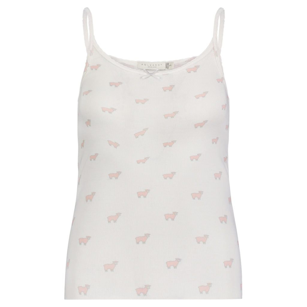 Polkadot SET Scoop Cami & Long Short - Pink Sheep Print