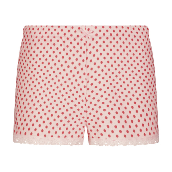 Polkadot SHORT Mid RIse - Red Small Dot Print