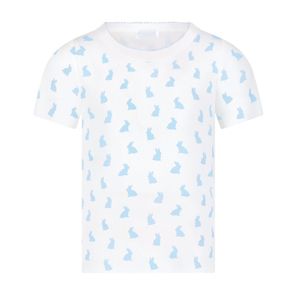 Polkadot Boys Dean Set Crew Short Sleeve & Long Short - Blue Bunny Print