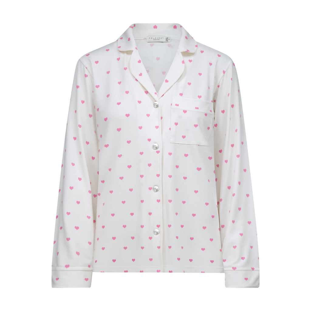 Polkadot CHARLEY Pajama Set in Pink Hearts Print -NEW COLOR