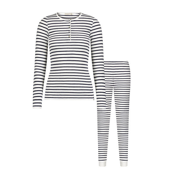 Polkadot SET Henley Long Sleeve & Jogger - Breton Rib Stripe
