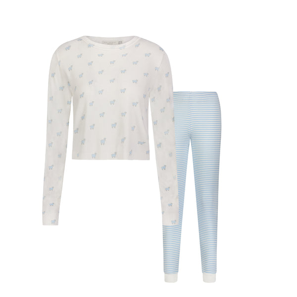 Polkadot SET Blue Sheep Parker Crop Slouchy & Blue Sailor Stripe Jogger