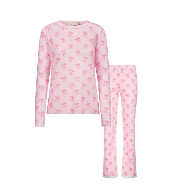 Polkadot SET Rachel Slouchy & Long Pant - Pink Forever Love Bow