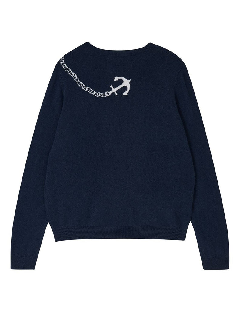 JUMPER 1234~ Anchor cashmere crewneck sweater