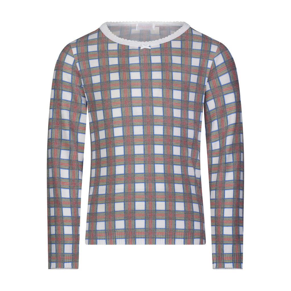 Girls Vivi Classic Long Sleeve Tee & Nina Pant Set - Vintage Tartan Print