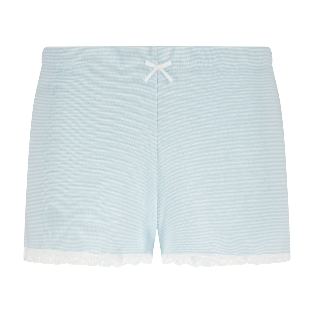 Polkadot SET Crop Scoop Cami & Short Mid Rise - Blue Narrow Hampton Stripe