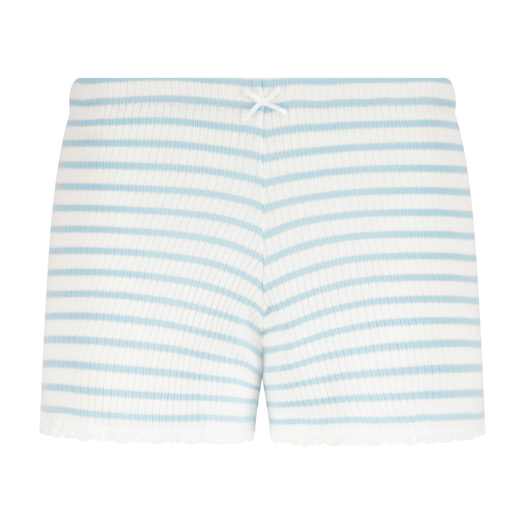 Polkadot SET Patti Cami & Long Short Hi Rise - Blue Wide Harbor Rib Stripe