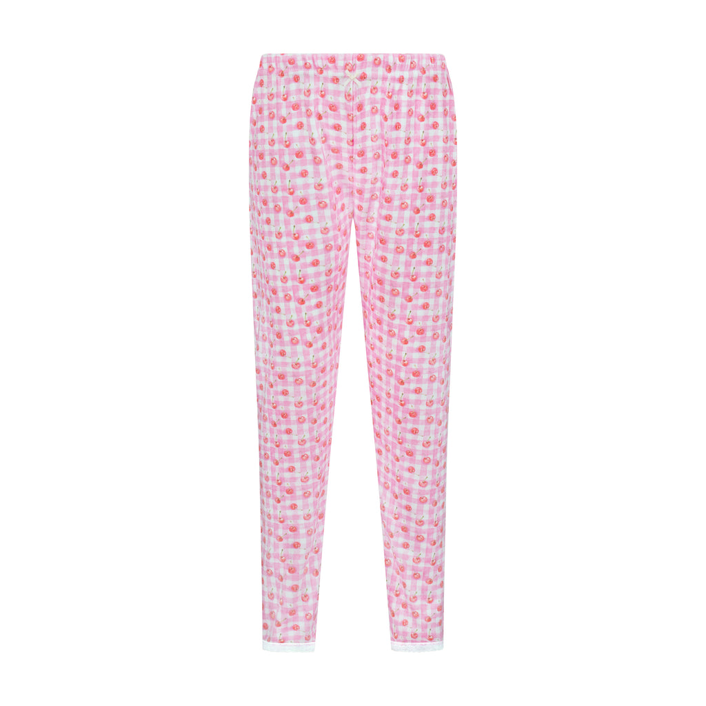 Polkadot Girls Classic Set Crew LS & Pant - Cherry Gingham Print