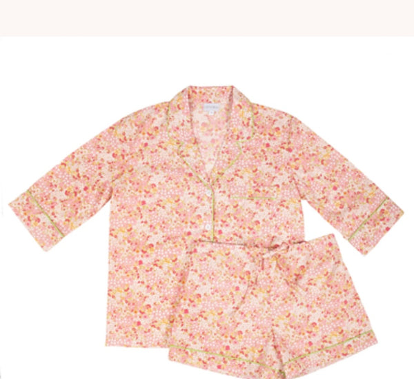 LENORA~ Classic cotton short in pink floral