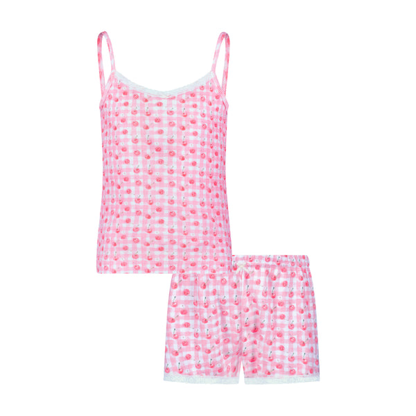 Polkadot Girls Brette Set Cami & Short - Cherry Gingham Print