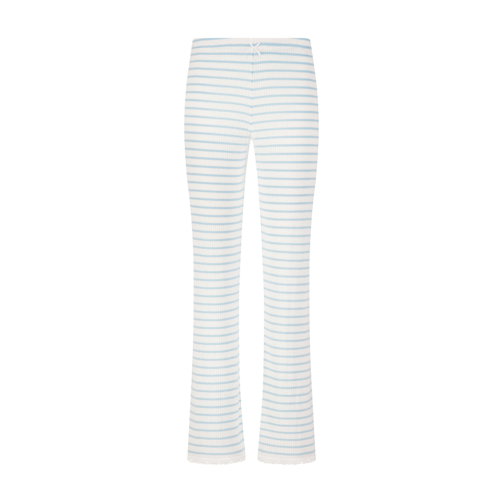 Polkadot SET Baby Crop Tee & Pant - Blue Wide Harbor Rib Stripe