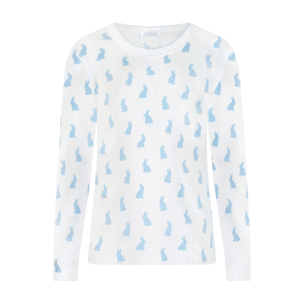 Polkadot BABY BOYS CLASSIC SET CREW LS & PANT - Blue Bunny Print