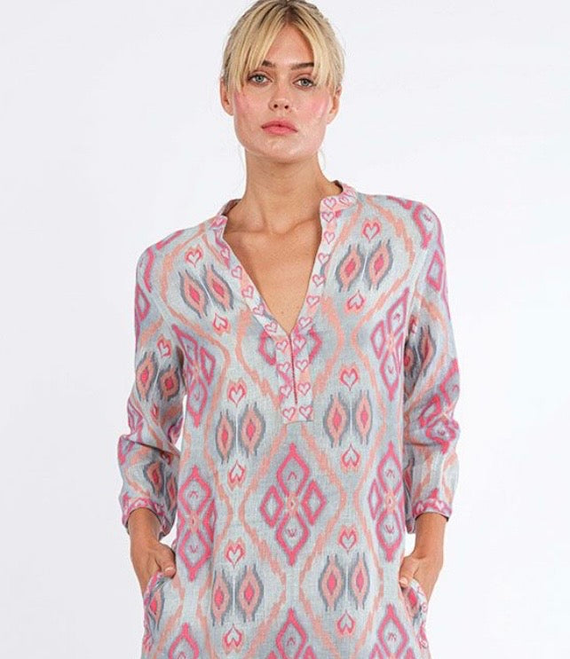 NIMO WITH LOVE~Marigold linen ikat dress