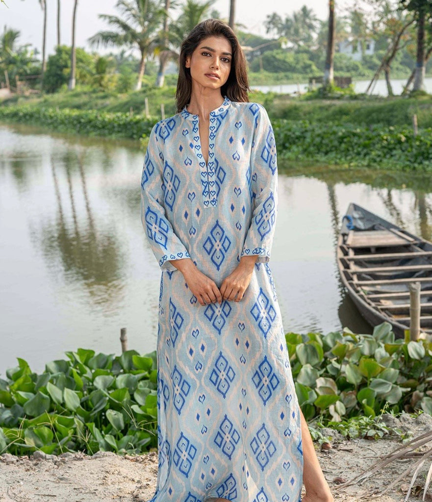 NIMO WITH LOVE~ Sapphire long ikat blue dress