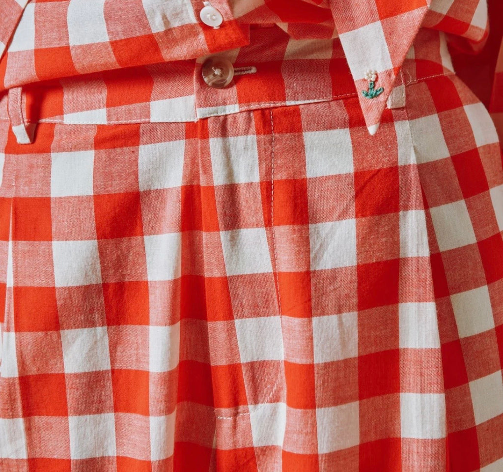 EMILE ET IDA~ Dali red gingham pant