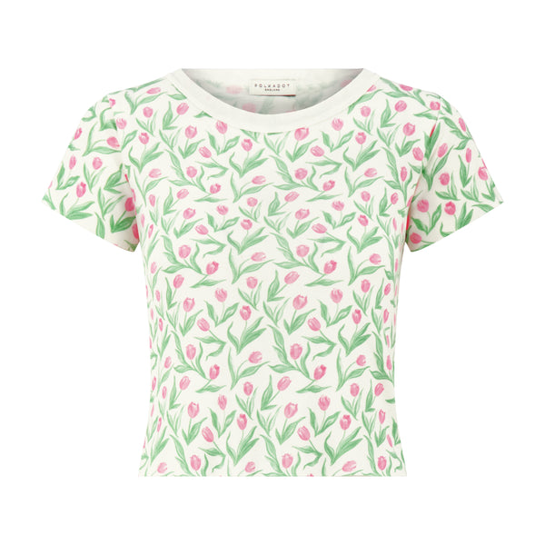 Polkadot BABY CROP TEE - Tulip Print