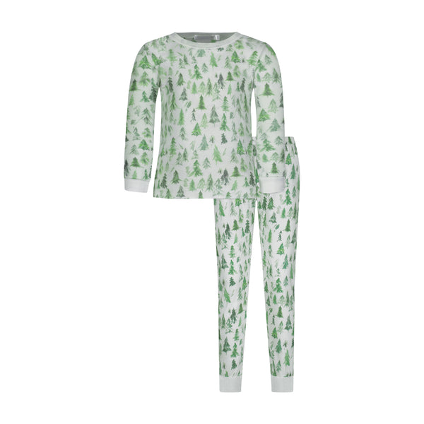 Polkadot BOYS & BABY SET Crew LS & Pant - Fir Tree Print