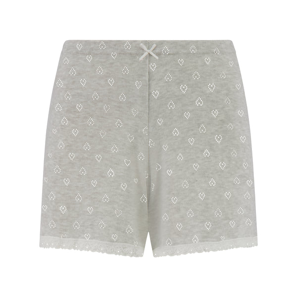 Polkadot LONG SHORT Hi Rise Heather Grey HEARTS POINTELLE