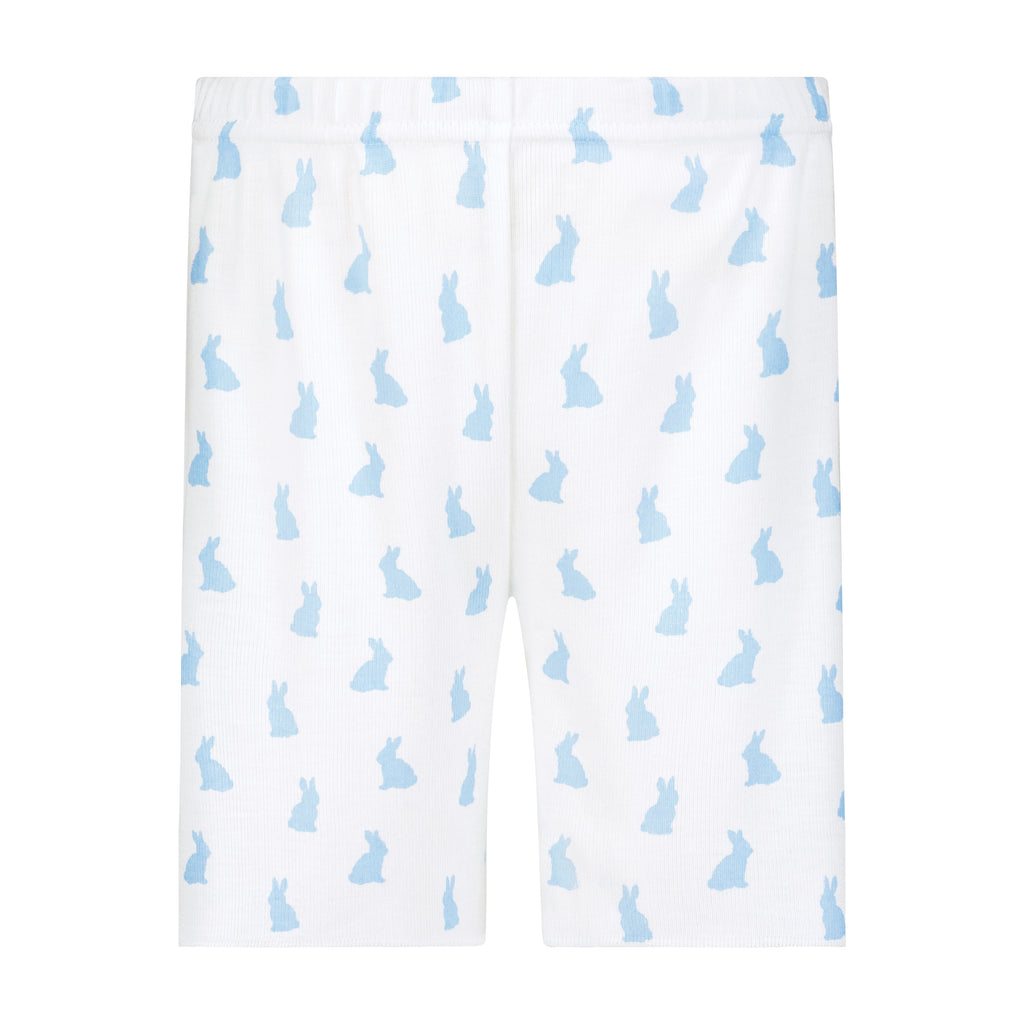 Polkadot Boys Dean Set Crew Short Sleeve & Long Short - Blue Bunny Print