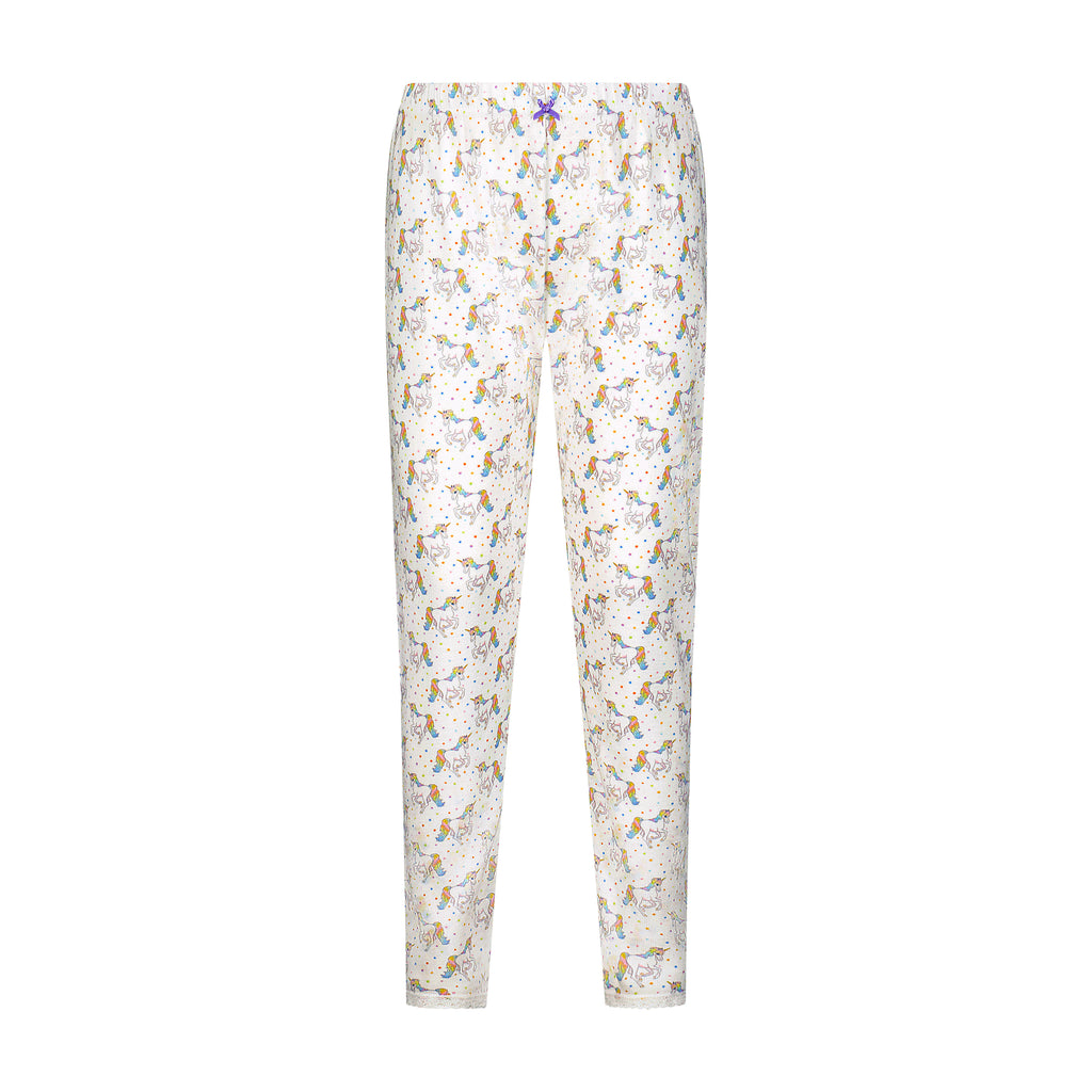Polkadot Girls Classic Set Crew LS & Pant - Unicorn Print