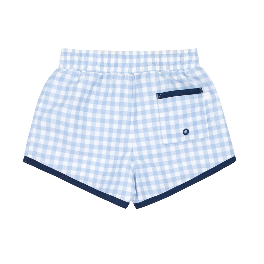 MINNOW~ Boys oasis light blue gingham boardie