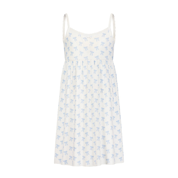 Polkadot GIRLS BABYDOLL GOWN Blue Forever Love Bow Print