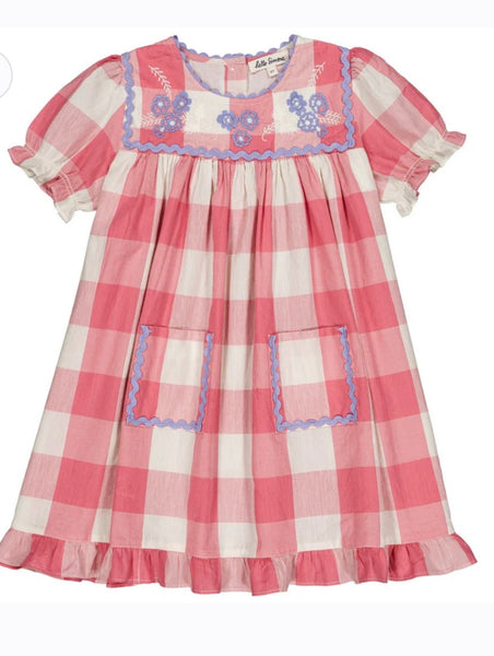 HELLO SIMONE~ Louisette dress in Rose check