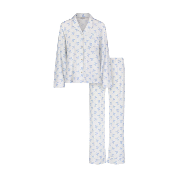 Polkadot CHARLEY Pajama Set in BLUE FOREVER LOVE BOW Print -NEW COLOR